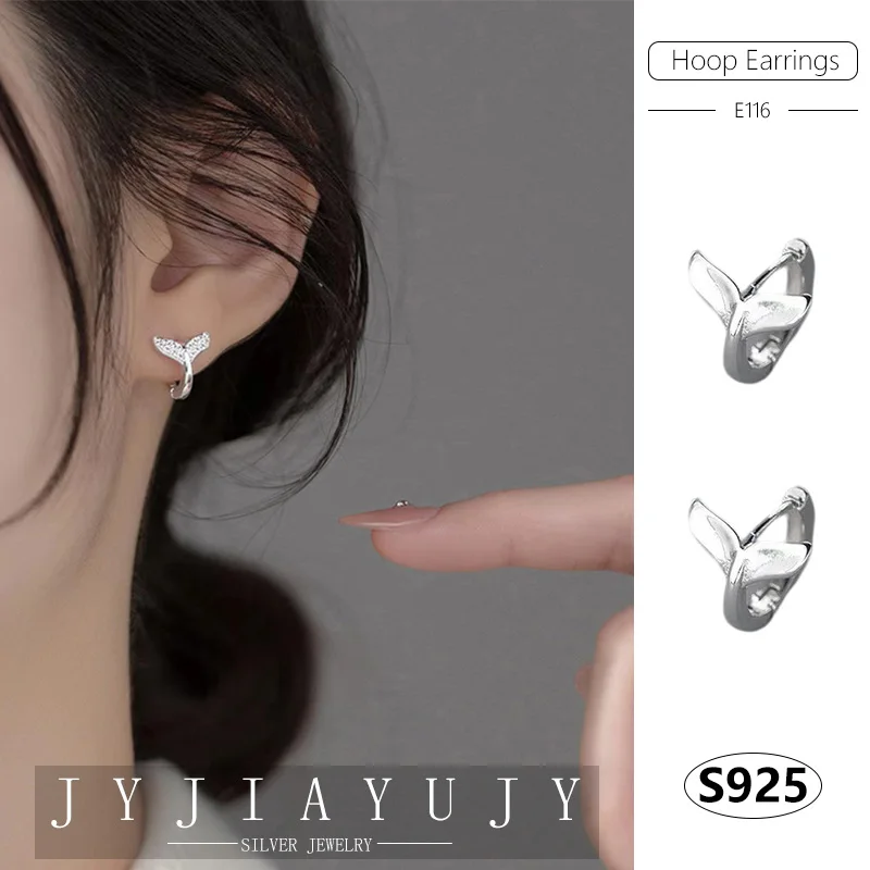 JYJIAYUJY 100% Sterling Silver S925 Hoop Earrings Lovely Mermaid Tail Shape Fashion Elegant Hypoallergenic Jewelry Gift E116
JYJIAYUJY 100% Sterling Silver S925 Hoop Earrings Lovely Mermaid Tail Shape Fashion Elegant Hypoallergenic Jewelry Gift E116