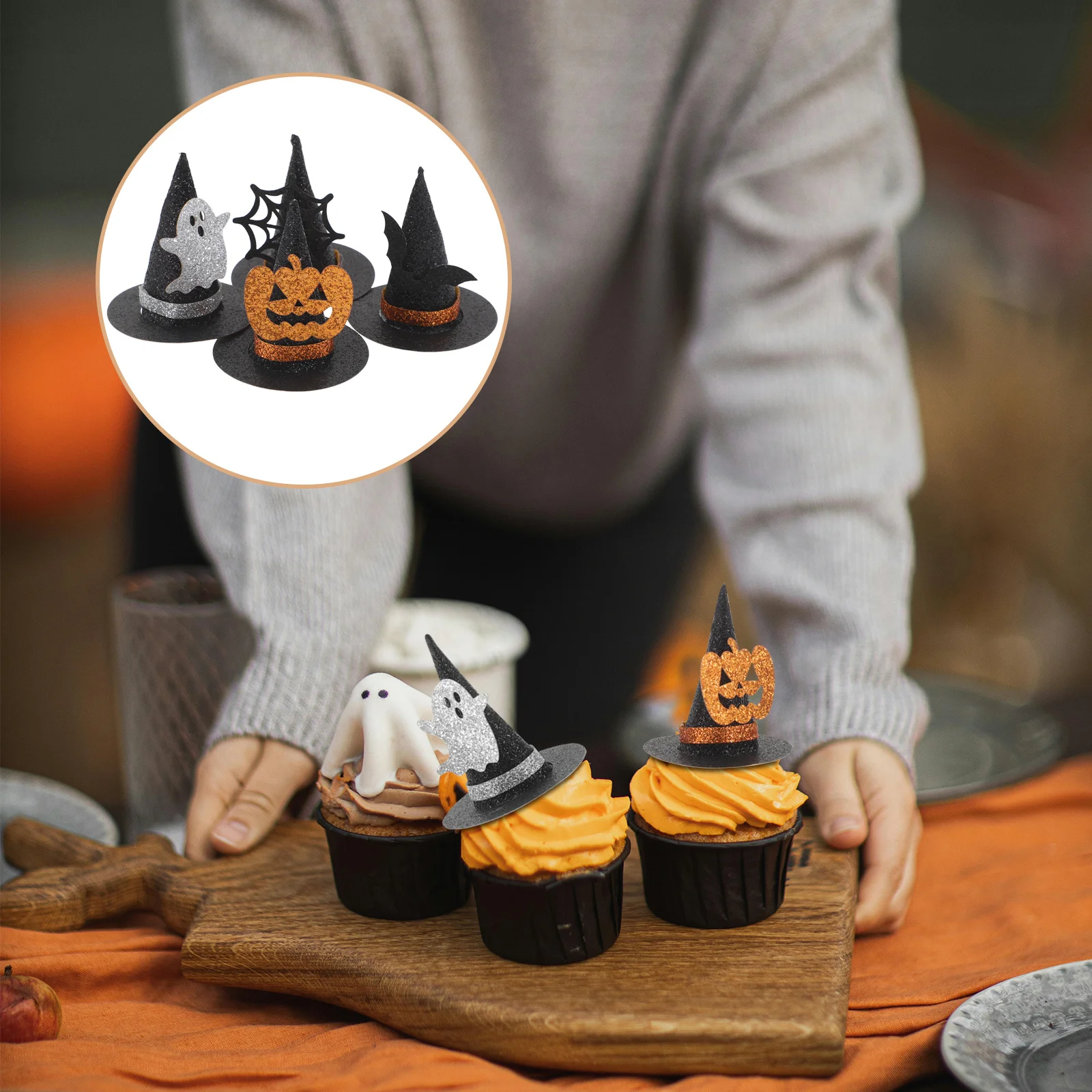24 Pcs Cupcake Decorations Wine Bottle Witch Hat Halloween Topper Table Wizard Favor Theme Toppers Miniature
24 Pcs Cupcake Decorations Wine Bottle Witch Hat Halloween Topper Table Wizard Favor Theme Toppers Miniature