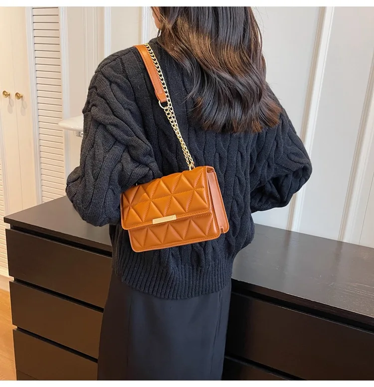 Women Quilted Chain Crossbody Bag Fashion Small Square Shoulder Purse Multi Color Casual Daily Handbag Women Quilted Chain Crossbody Bag Fashion Small Square Shoulder Purse Multi Color Casual Daily Handbag
