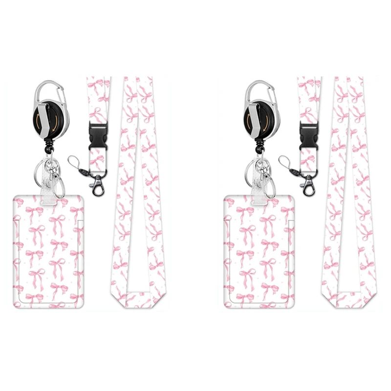 Bow Print Lanyard With ID Holder Badge Holder Retractable Clip With Lanyard For ID Badges For Women
Bow Print Lanyard With ID Holder Badge Holder Retractable Clip With Lanyard For ID Badges For Women