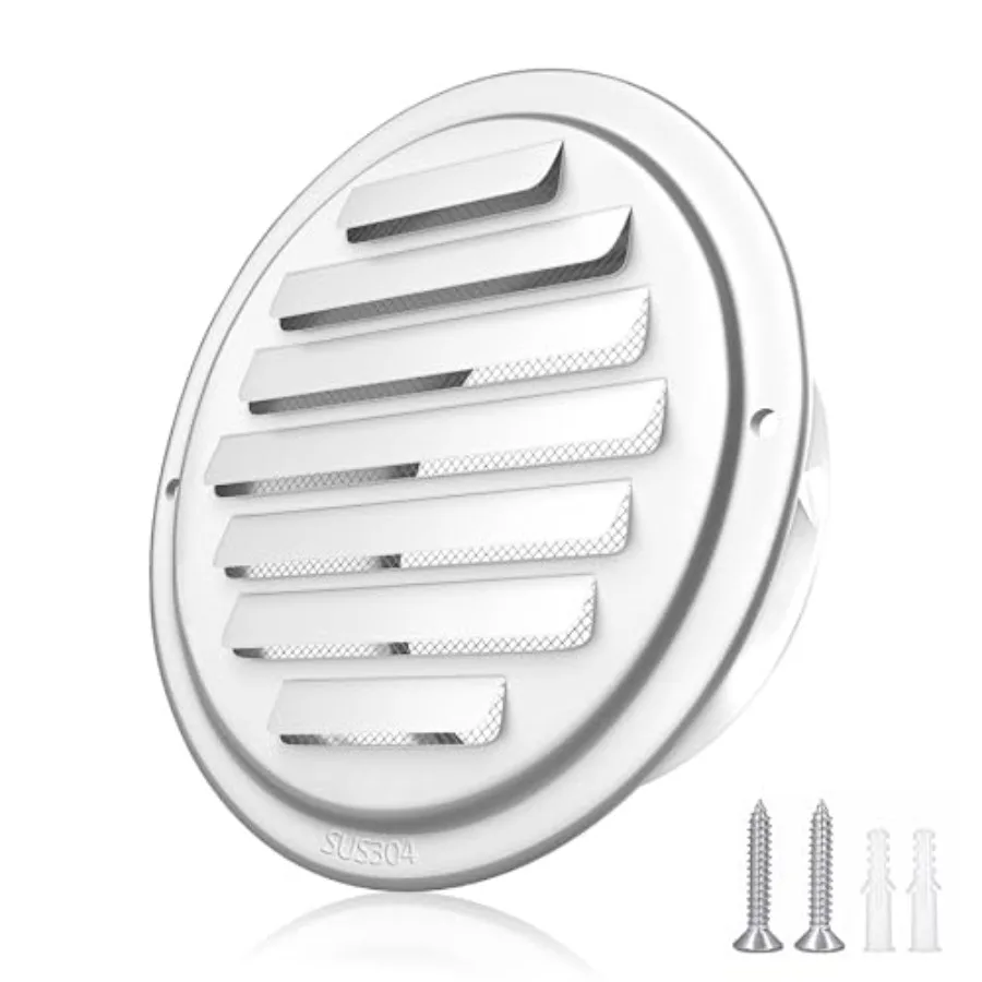 3'' Shiny Silver Paint Stainless Steel Air Vents, Louvered Grille Vent Hood Flat Ducting Ventilation Air Vent Wall Air Outlet w
3'' Shiny Silver Paint Stainless Steel Air Vents, Louvered Grille Vent Hood Flat Ducting Ventilation Air Vent Wall Air Outlet w