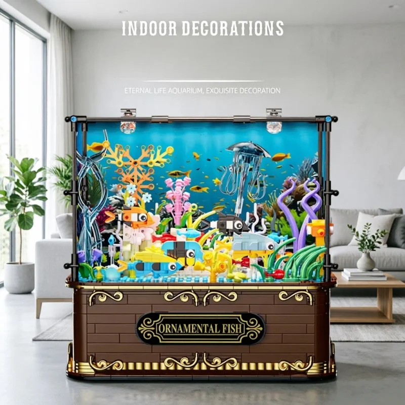1599Pcs Fish Tank Model Building Blocks Aquarium Series Fish Tank Assembly Set Bricks Desktop Decoration Girls Toy Gift
1599Pcs Fish Tank Model Building Blocks Aquarium Series Fish Tank Assembly Set Bricks Desktop Decoration Girls Toy Gift