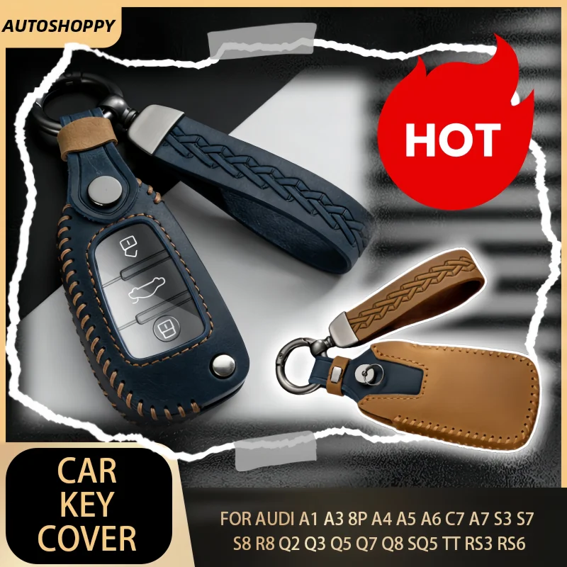 Leather Car Remote Key Case Cover For Audi A1 A3 8P A4 A5 A6 C7 A7 S3 S7 S8 R8 Q2 Q3 Q5 Q7 Q8 SQ5 TT RS3 RS6 Keychain
Leather Car Remote Key Case Cover For Audi A1 A3 8P A4 A5 A6 C7 A7 S3 S7 S8 R8 Q2 Q3 Q5 Q7 Q8 SQ5 TT RS3 RS6 Keychain