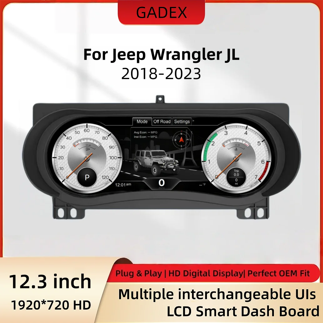 12.3 Inch Digital Instrument Cluster Dashboard For Jeep Wrangler JL 2018-2023 HD 1920*720 IPS Screen 2s Fast Boot Plug And Play Lossless Installation Off-Road Speedometer Virtual Cockpit Gauge
12.3 Inch Digital Instrument Cluster Dashboard For Jeep Wrangler JL 2018-2023 HD 1920*720 IPS Screen 2s Fast Boot Plug And Play Lossless Installation Off-Road Speedometer Virtual Cockpit Gauge