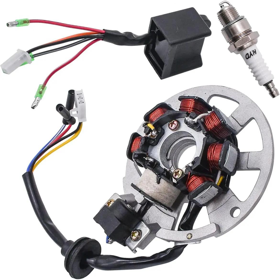 Magneto Stator with Ignition Box for Polaris Scrambler 50 90 2001-2003 for Polaris Sportsman 90 2001-2006 for Predator 50 90 200
Magneto Stator with Ignition Box for Polaris Scrambler 50 90 2001-2003 for Polaris Sportsman 90 2001-2006 for Predator 50 90 200