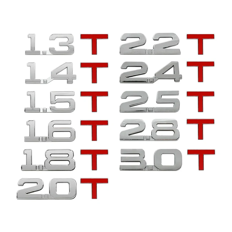 3D Metal Car Trunk Engine Displacement Emblem Badge Decal Stickers 1.3T 1.4T 1.5T 1.6T 1.8T 2.0T 2.2T 2.4T 2.5T 2.8T 3.0T Logo
3D Metal Car Trunk Engine Displacement Emblem Badge Decal Stickers 1.3T 1.4T 1.5T 1.6T 1.8T 2.0T 2.2T 2.4T 2.5T 2.8T 3.0T Logo