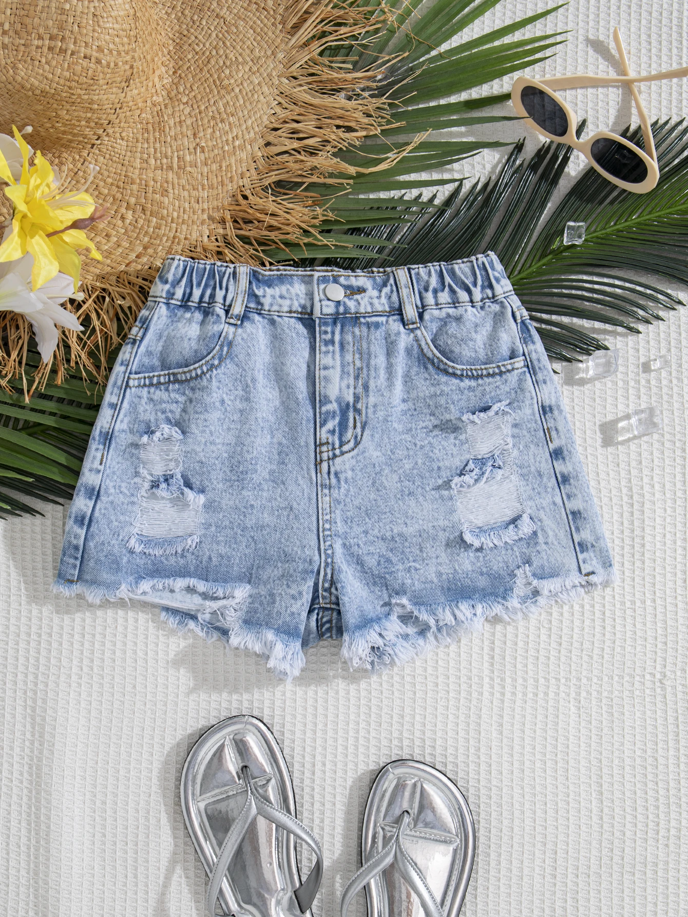 LEHONCRAFT Girls' Snowflake Denim Shorts 5-14 Years Elastic Waist Ripped Casual Versatile Kids Clothing
LEHONCRAFT Girls' Snowflake Denim Shorts 5-14 Years Elastic Waist Ripped Casual Versatile Kids Clothing