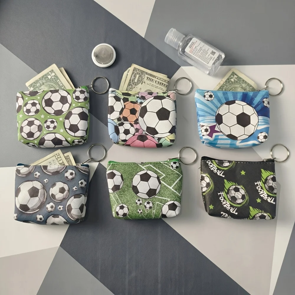 Football Print Pattern Coin Purse, Portable Card Bag with Keyring Design, Fashionable Coin And Jewelry Storage Small Pouch.
Football Print Pattern Coin Purse, Portable Card Bag with Keyring Design, Fashionable Coin And Jewelry Storage Small Pouch.