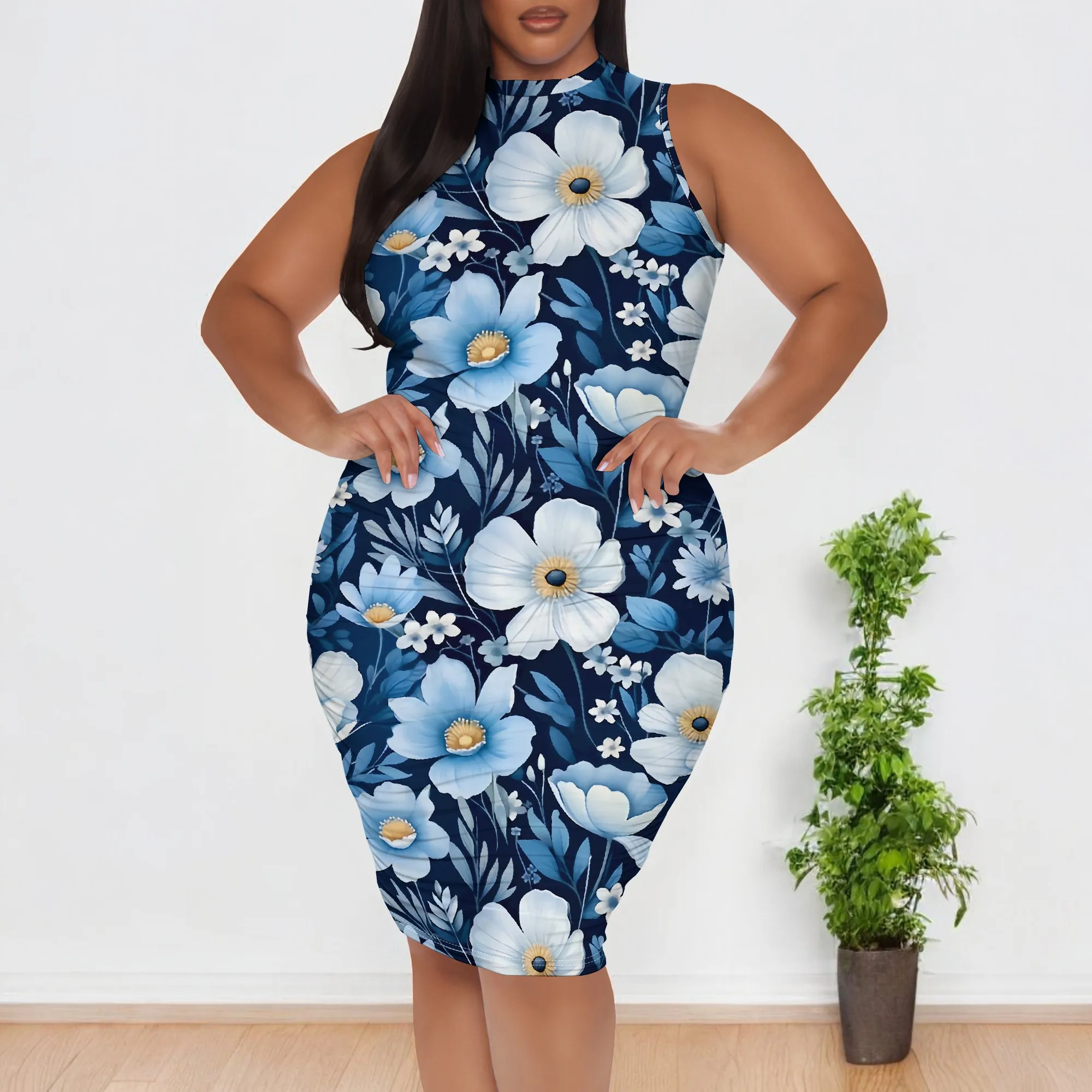 Women's Plus Size Navy Blue Floral Bodycon Dress XL-6XL - Elegant Summer Evening & Cocktail Party Wear
Women's Plus Size Navy Blue Floral Bodycon Dress XL-6XL - Elegant Summer Evening & Cocktail Party Wear