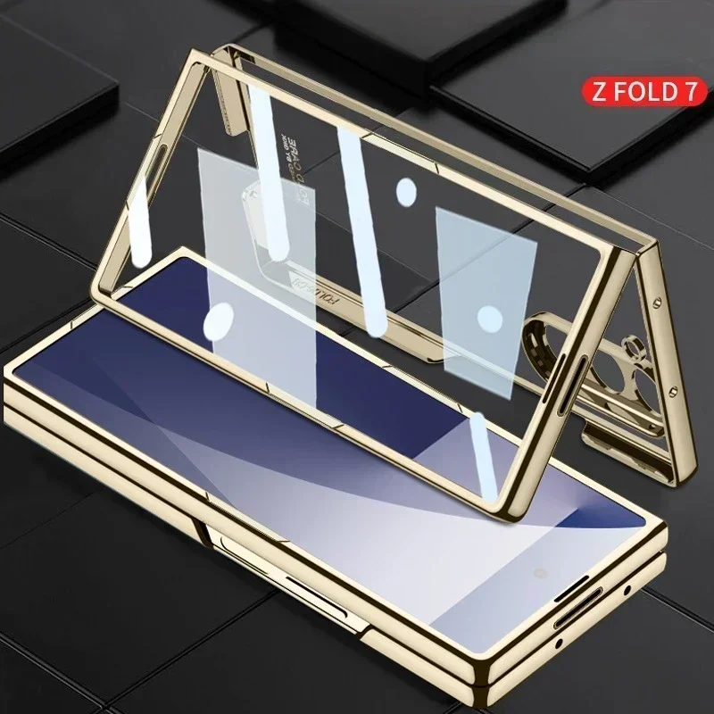 Transparent with Shell Film Electroplating Phone Case for Samsung Z Fold 7 6 5G Fold7 Fold6 Hinge Shockproof Protective Cover
Transparent with Shell Film Electroplating Phone Case for Samsung Z Fold 7 6 5G Fold7 Fold6 Hinge Shockproof Protective Cover