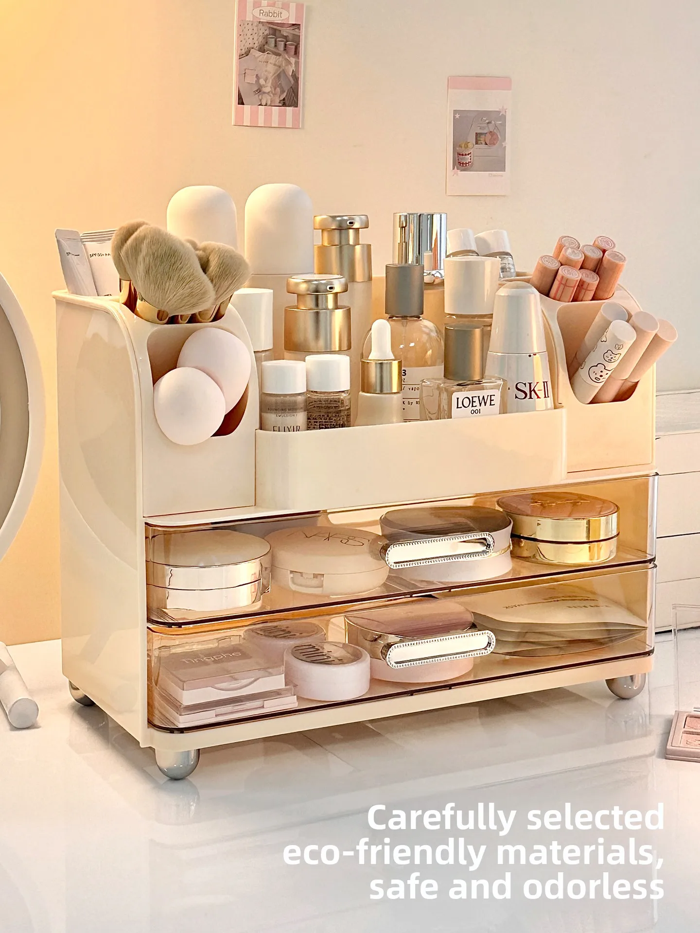 Desktop Cosmetic Storage Box Drawer Style Dustproof Large Capacity Makeup Desk Lipstick Skincare Product Organizer Rack
Desktop Cosmetic Storage Box Drawer Style Dustproof Large Capacity Makeup Desk Lipstick Skincare Product Organizer Rack
