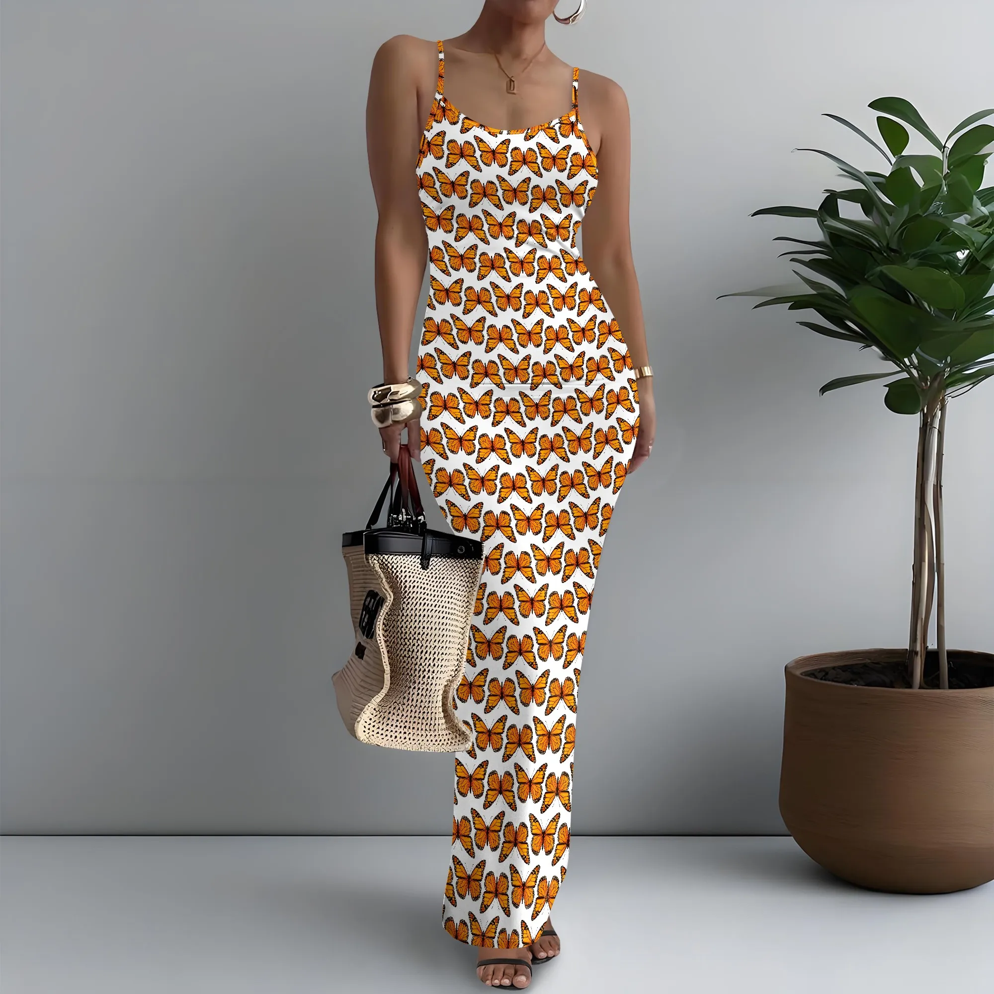 Women's Spaghetti Strap Maxi Dress Tropical Butterfly Print Resort XS-3XL
Women's Spaghetti Strap Maxi Dress Tropical Butterfly Print Resort XS-3XL