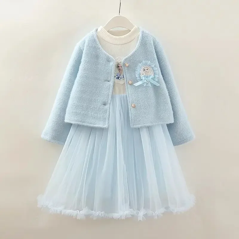 Disney Elsa cute and comfortable girls' dress autumn and winter suit long-sleeved two-piece princess dress birthday gift
Disney Elsa cute and comfortable girls' dress autumn and winter suit long-sleeved two-piece princess dress birthday gift