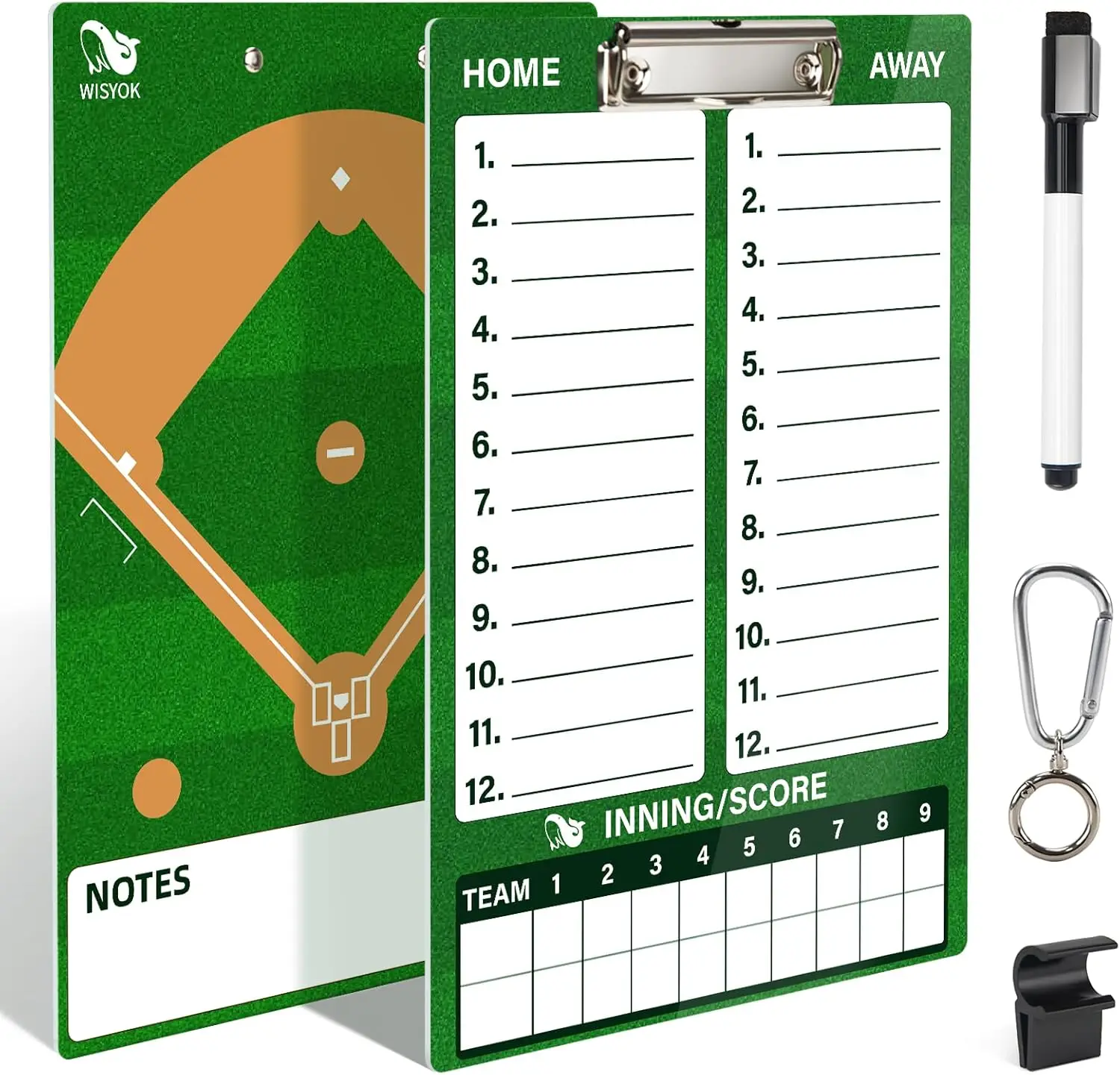 Double-Sided Dry Erase Clipboard for Coaches, Baseball, Softball Lineup Board with Marker
Double-Sided Dry Erase Clipboard for Coaches, Baseball, Softball Lineup Board with Marker