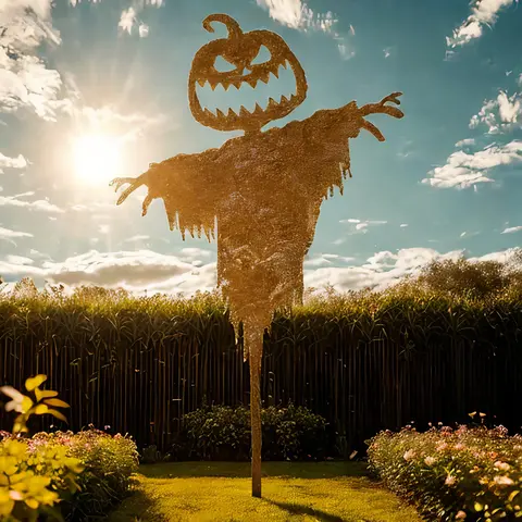 Unique Rustic Scarecrow Silhouette Garden Decor - Halloween Themed Outdoor Yard & Garden Decoration, Halloween Decorations