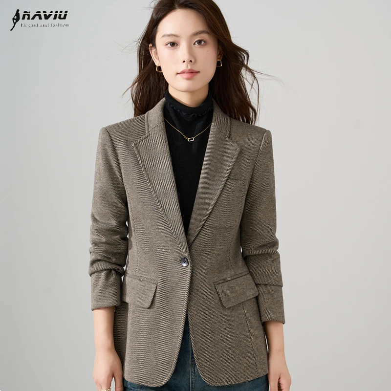 NAVIU New Women Spring Autumn Outwear Blazer Apricot Female Long Sleeve Single Button Blazer Jacket Ladies Coat
NAVIU New Women Spring Autumn Outwear Blazer Apricot Female Long Sleeve Single Button Blazer Jacket Ladies Coat