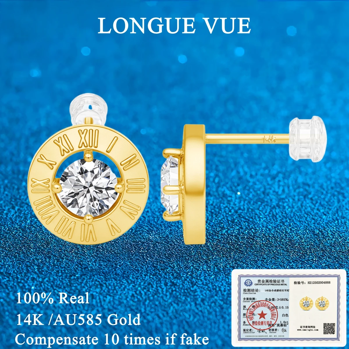 Серьги-гвоздики с римскими цифрами, 1 карат, настоящее золото 14 карат, мистическая красота, круглая огранка, муассанитовые серьги-гвоздики, винтажные женские и мужские свадебные украшения 
Серьги-гвоздики с римскими цифрами, 1 карат, настоящее золото 14 карат, мистическая красота, круглая огранка, муассанитовые серьги-гвоздики, винтажные женские и мужские свадебные украшения