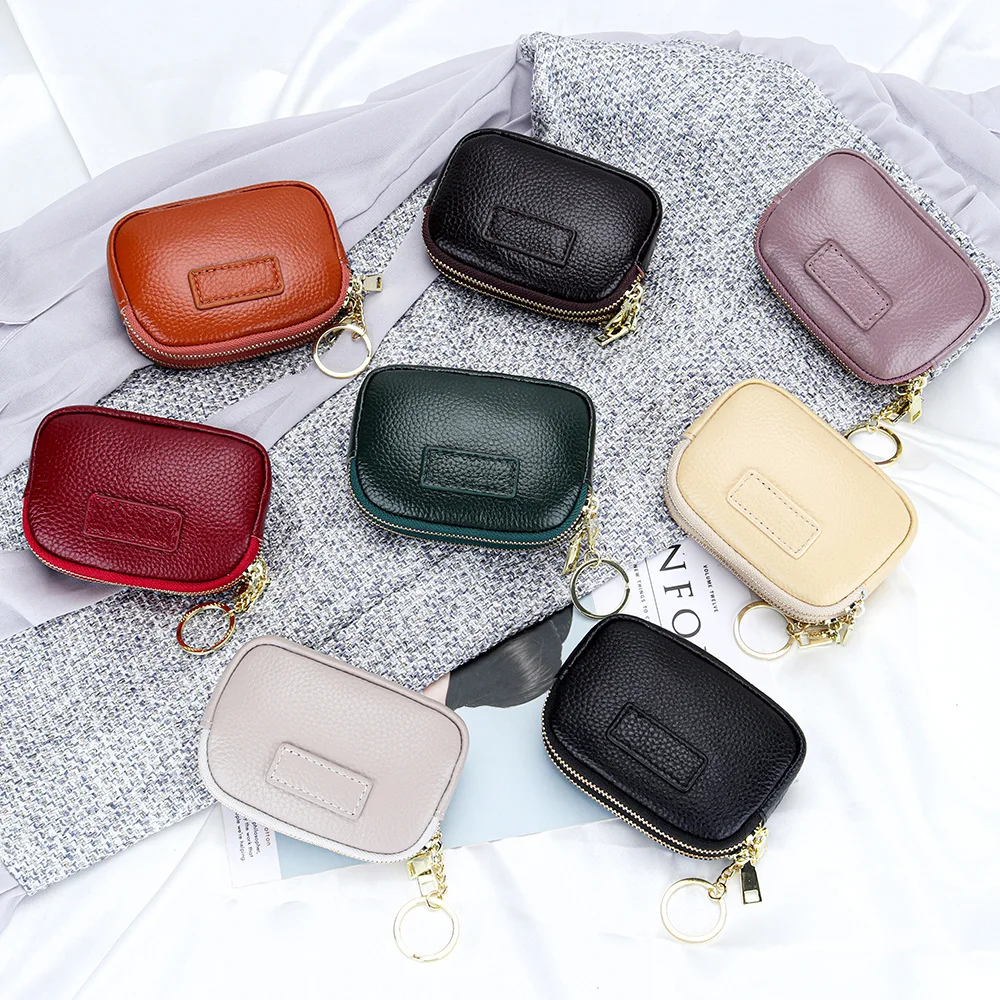 Genuine Leather Coin Purse Women's New Small Double Layer Zipper High Capacity Key Ring Coin Storage Bag Suede Material
Genuine Leather Coin Purse Women's New Small Double Layer Zipper High Capacity Key Ring Coin Storage Bag Suede Material