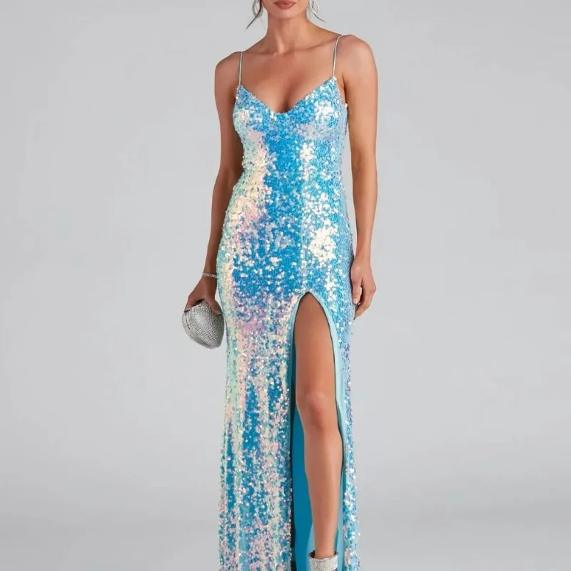 2025 Women's Summer New Bead Split Strap Dress Fashion Wedding Bridesmaid Evening Dress European and American Women's Wear
2025 Women's Summer New Bead Split Strap Dress Fashion Wedding Bridesmaid Evening Dress European and American Women's Wear