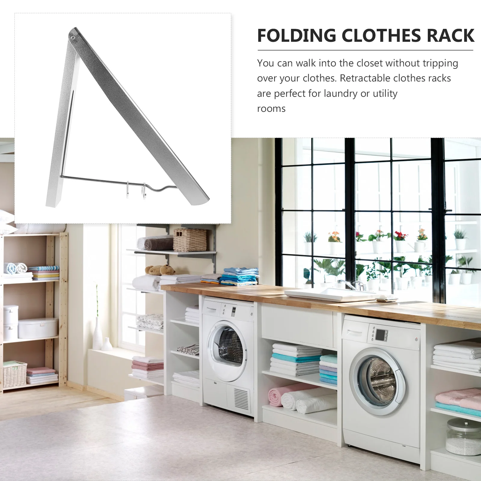 Wall Mounted Drying Rack Heavy Duty Foldable Clothes Hanger for Towels Socks Indoor Outdoor Use Rustproof Space Saving Laundry
Wall Mounted Drying Rack Heavy Duty Foldable Clothes Hanger for Towels Socks Indoor Outdoor Use Rustproof Space Saving Laundry