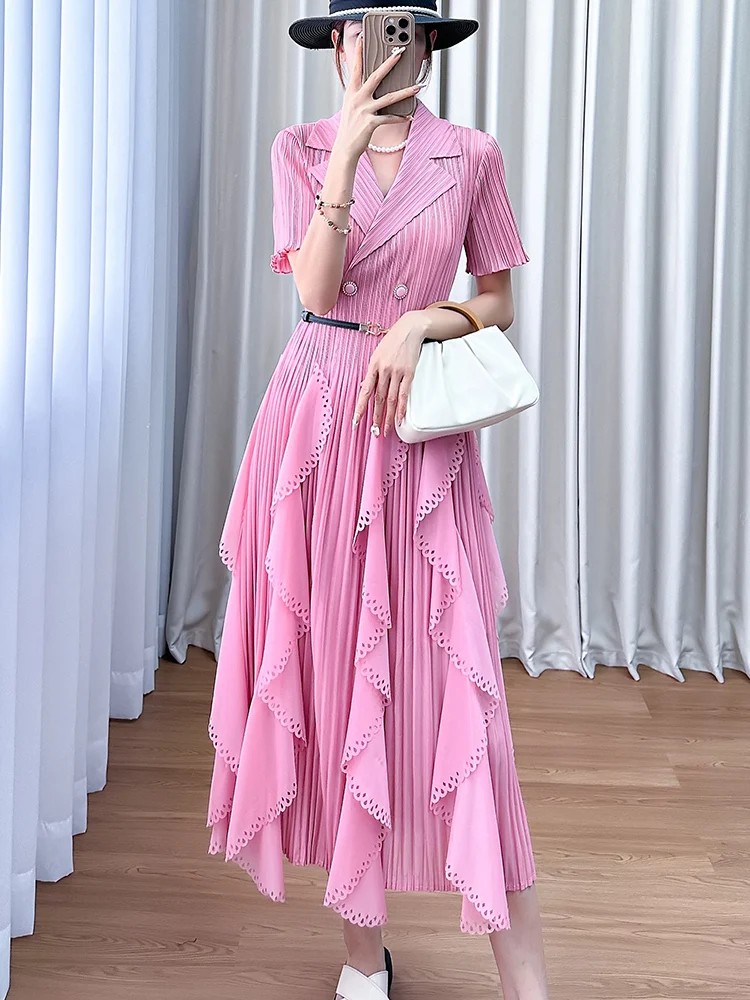 Elegant Pure Color Suit Collar Midi Dress Women's Fashionable Summer New Arrival Three Houses Art Creation Silk Top
Elegant Pure Color Suit Collar Midi Dress Women's Fashionable Summer New Arrival Three Houses Art Creation Silk Top