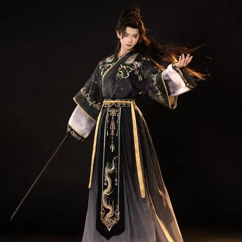 Men's Embroidery Hanfu Ancient Chinese Weijin Period Gradient Printing Stage Suit Halloween Swordsman Cosplay Costume Outfit
Men's Embroidery Hanfu Ancient Chinese Weijin Period Gradient Printing Stage Suit Halloween Swordsman Cosplay Costume Outfit