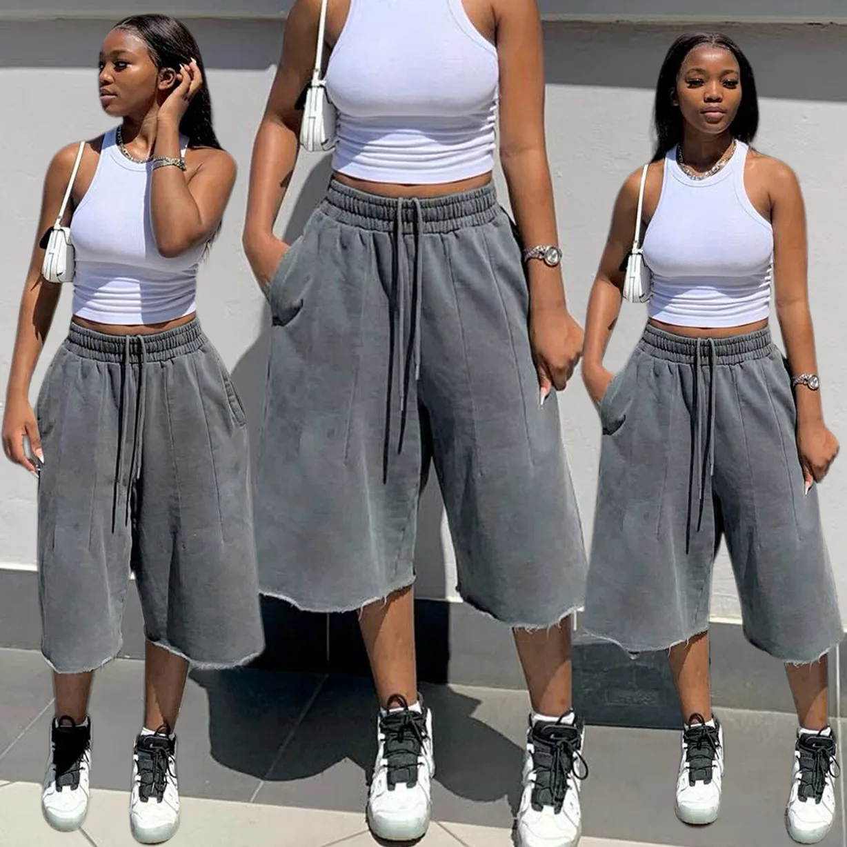 Women Solid Wide Leg Pants Straight Capris Mid Calf Lenth High Drawstring Waist Thin Loose Fit Office Lady Casual 2026 Spring
Women Solid Wide Leg Pants Straight Capris Mid Calf Lenth High Drawstring Waist Thin Loose Fit Office Lady Casual 2026 Spring