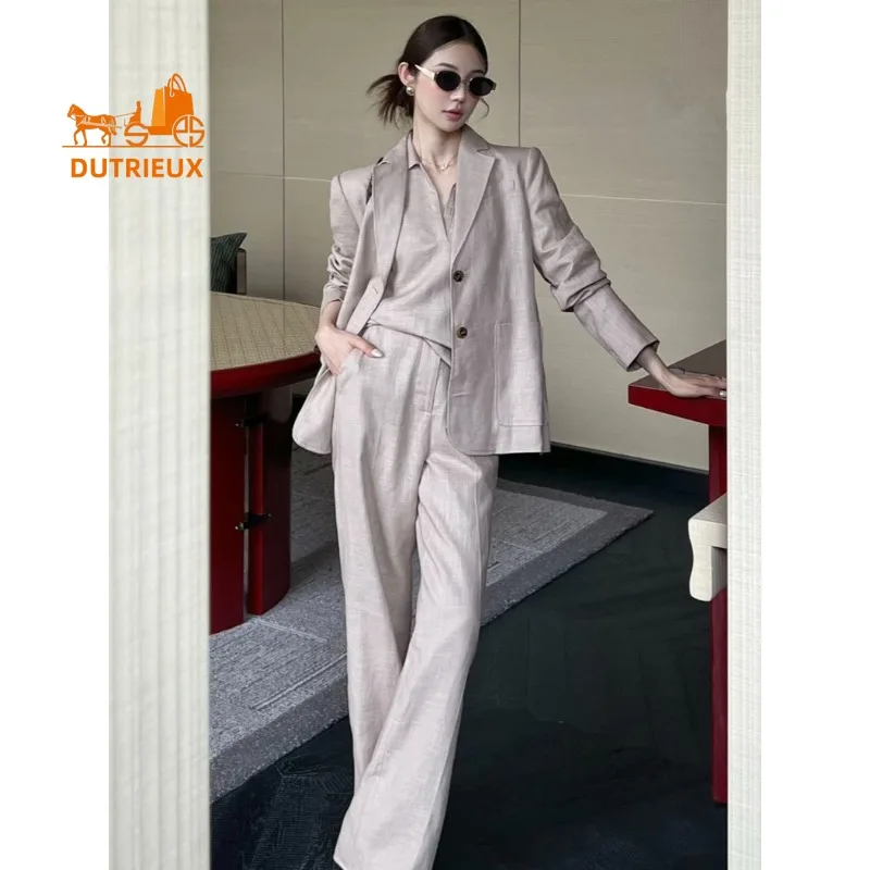 2025 New Autumn and Winter Women's Elegant Design Linen Suit Jacket and Pants Women, 100% Linen Commuter Casual Suit Women
2025 New Autumn and Winter Women's Elegant Design Linen Suit Jacket and Pants Women, 100% Linen Commuter Casual Suit Women
