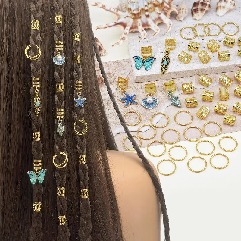 45Pcs Premium Hair Rings Spring Summer Starfish Sea Shell Mother of Pearl Butterfly Charms for Dreadlocks Braids Women Trendy
45Pcs Premium Hair Rings Spring Summer Starfish Sea Shell Mother of Pearl Butterfly Charms for Dreadlocks Braids Women Trendy