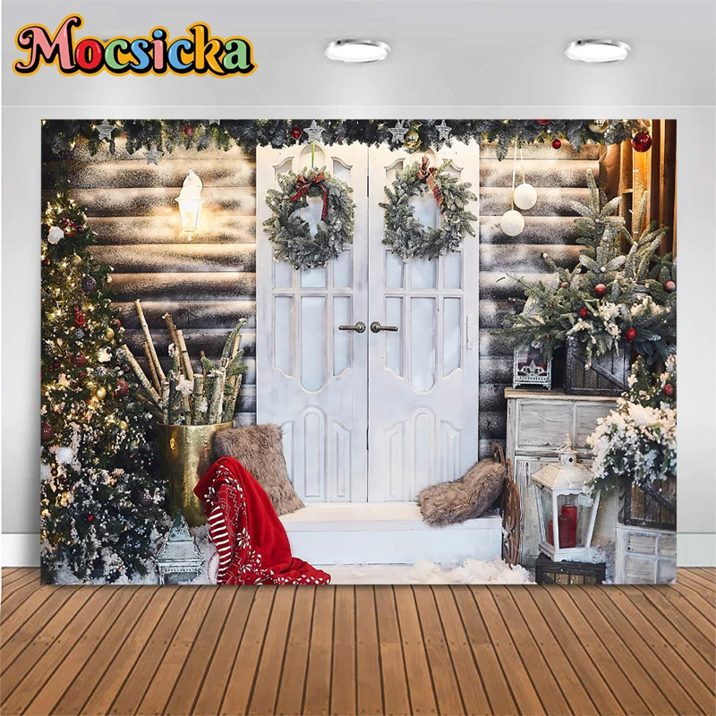 Mocsicka Christmas Tree Decoration Background Wood House White Door Potting Flower Prop Cover Pillow Backdrop Studio Photobooth 
Mocsicka Christmas Tree Decoration Background Wood House White Door Potting Flower Prop Cover Pillow Backdrop Studio Photobooth