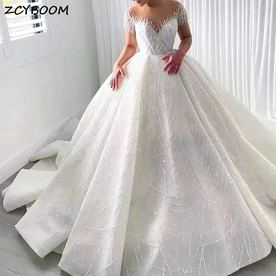 New Princess Luxury Shiny Beaded Sweetheart Appliques Ball Gown Wedding Dresses 2025 Court Train Tulle Bridal Gowns For Women
New Princess Luxury Shiny Beaded Sweetheart Appliques Ball Gown Wedding Dresses 2025 Court Train Tulle Bridal Gowns For Women