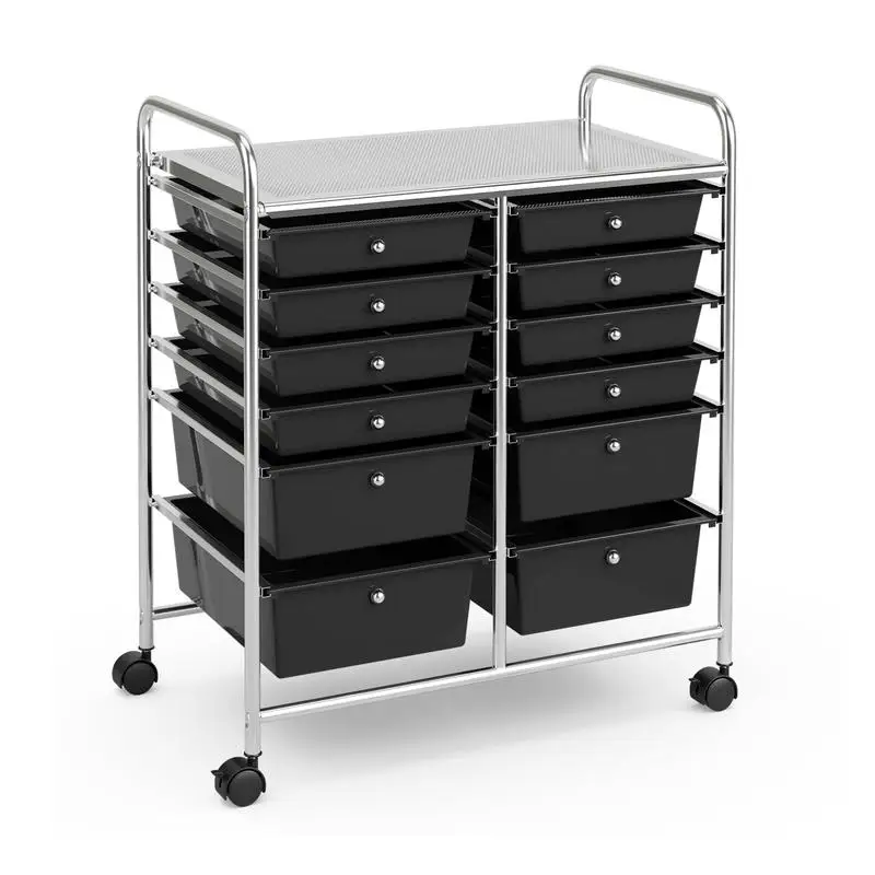 12 Drawers Rolling Cart Storage Scrapbook Paper Organizer Bins-Black
12 Drawers Rolling Cart Storage Scrapbook Paper Organizer Bins-Black