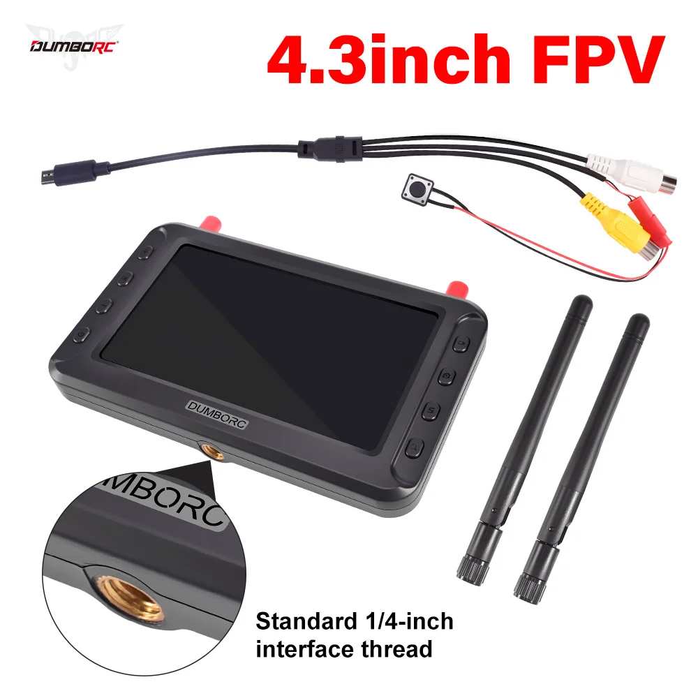 RC Toys RC Parts DUMBORC 4.3-inch FPV HD Display 5.8G Image Transmission Dual Antenna for RC Car Ship Drone
RC Toys RC Parts DUMBORC 4.3-inch FPV HD Display 5.8G Image Transmission Dual Antenna for RC Car Ship Drone