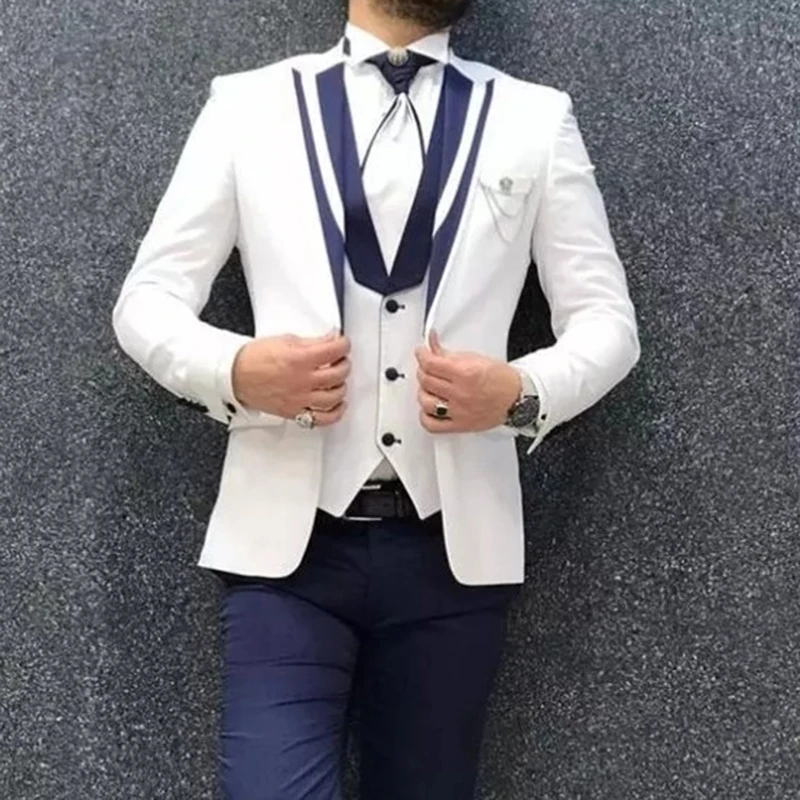 Latest 3 piece Men Suit for wedding One Button Blazer Groom Slim Fit Tuxedos Groomsmen Prom Dinner Dress ( Jacket+Pants+Vest)
Latest 3 piece Men Suit for wedding One Button Blazer Groom Slim Fit Tuxedos Groomsmen Prom Dinner Dress ( Jacket+Pants+Vest)