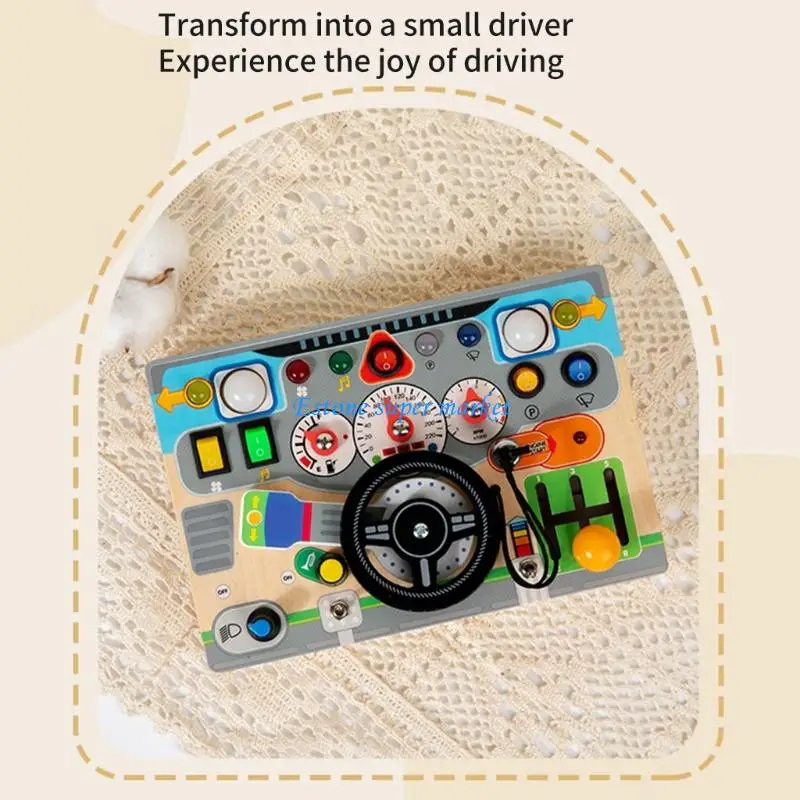 090B Kids Safety Learning Toy Wooden Steering Wheel With Functional LED Buttons And Sensory Play Features
090B Kids Safety Learning Toy Wooden Steering Wheel With Functional LED Buttons And Sensory Play Features