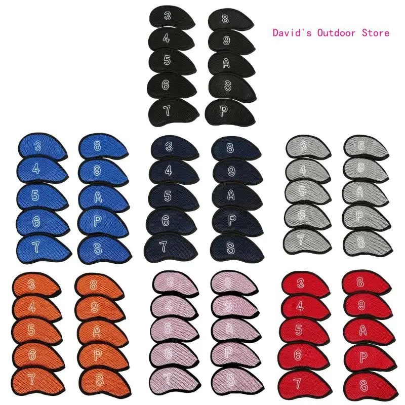 10Pcs Mesh Fabric Golf Iron Cover Iron Head Protect Covers Golf Wedges Headcover Golf Iron Club Covers with Big Numbers X3UA
10Pcs Mesh Fabric Golf Iron Cover Iron Head Protect Covers Golf Wedges Headcover Golf Iron Club Covers with Big Numbers X3UA