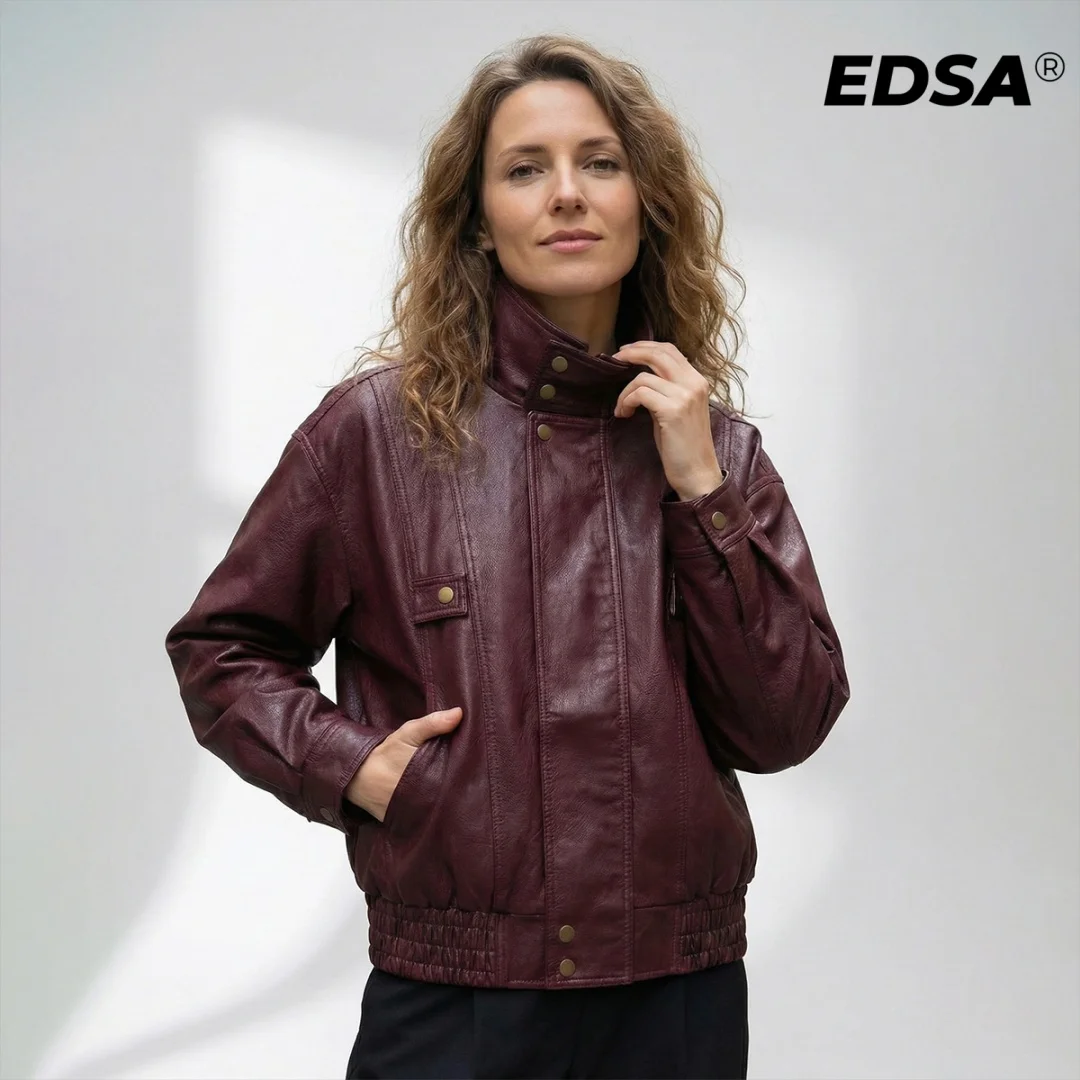 EDSA женские куртки-бомберы из искусственной кожи весна-осень с длинными рукавами и высоким воротом женское длинное пальто
EDSA женские куртки-бомберы из искусственной кожи весна-осень с длинными рукавами и высоким воротом женское длинное пальто