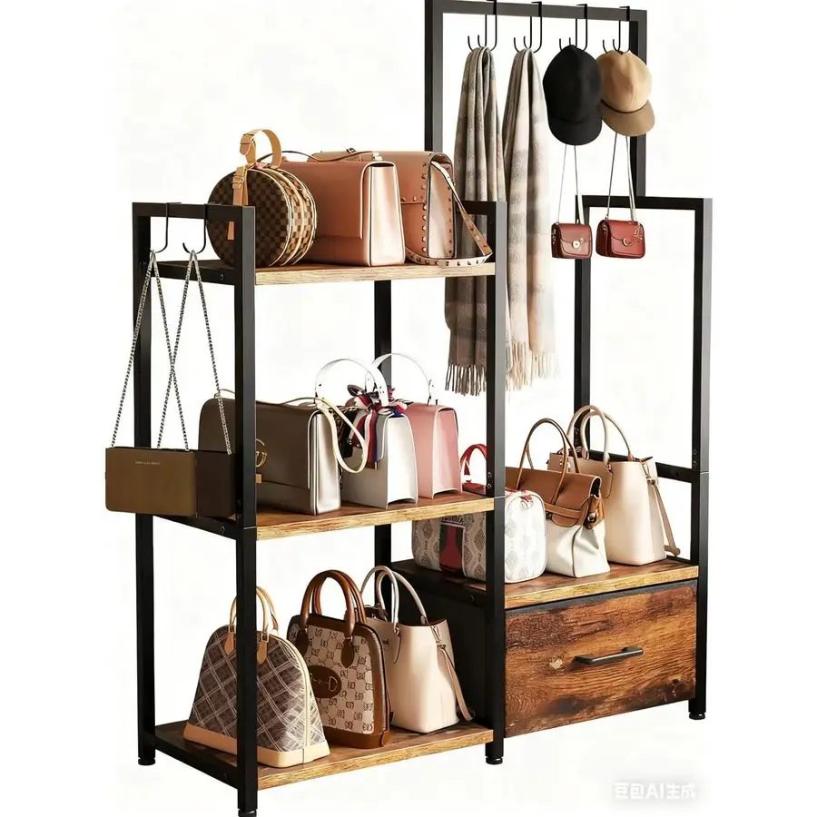 CCYRYY 3-уровневая напольная полка-органайзер с 6 крючками и выдвижным ящиком, сверхпрочное металлическое деревянное дерево для прихожей со съемными крючками для обуви она
CCYRYY 3-уровневая напольная полка-органайзер с 6 крючками и выдвижным ящиком, сверхпрочное металлическое деревянное дерево для прихожей со съемными крючками для обуви она