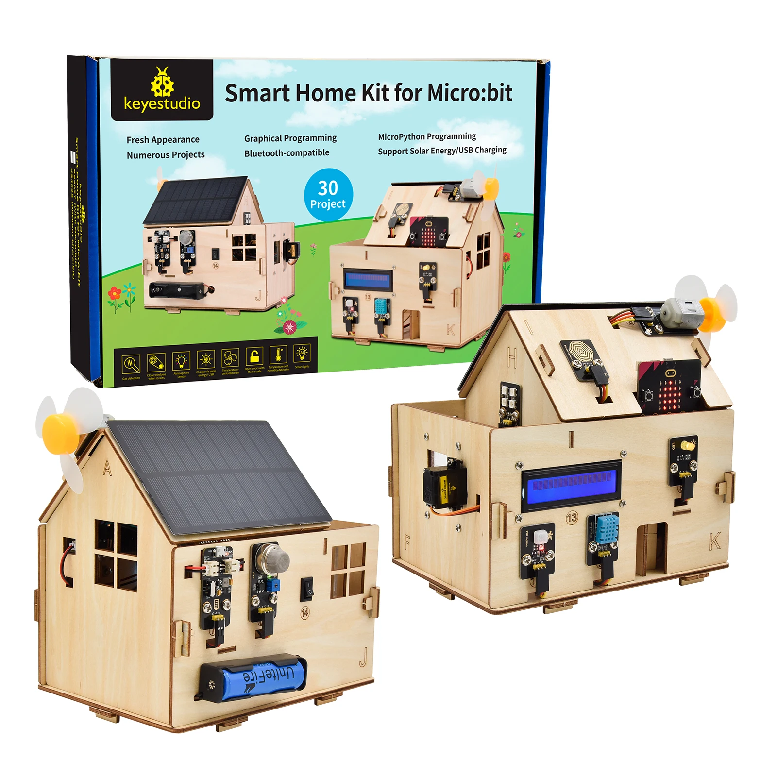 Microbit Smart Home Automation Projects Wooden House Starter Learning Kit for Micro bit V2 stem robot kit
Microbit Smart Home Automation Projects Wooden House Starter Learning Kit for Micro bit V2 stem robot kit