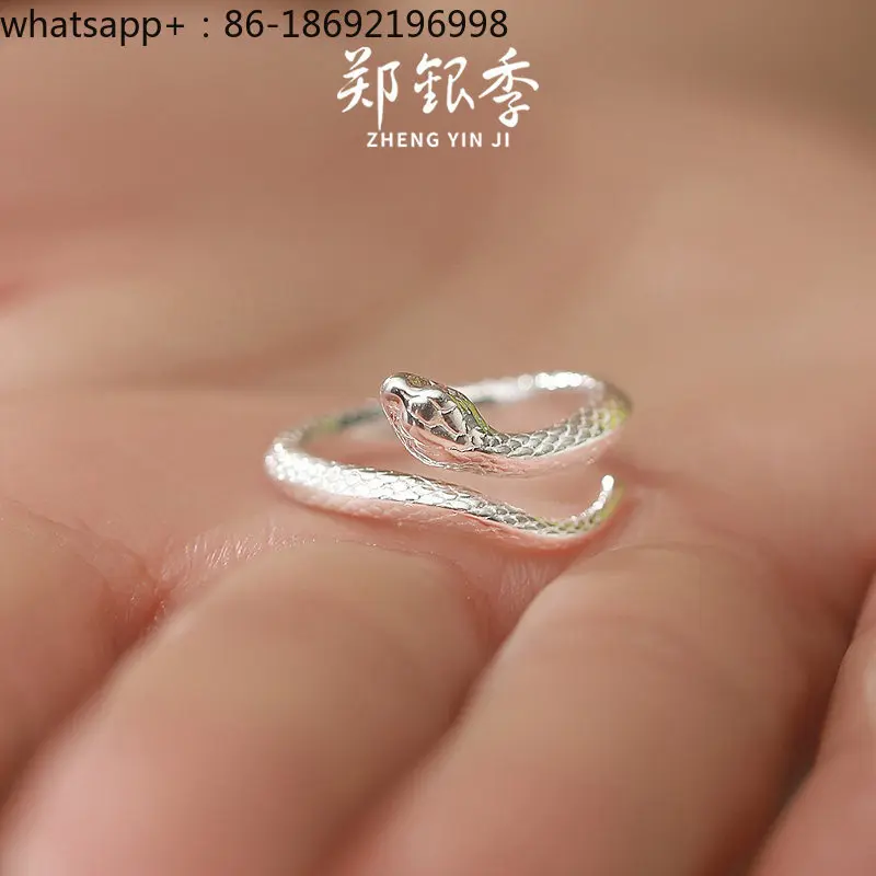 S999 Foot Silver Spirit Snake Sterling Silver Ring, Men's and Women's Tail Rings, Small Snake Couple Rings, Natal Year Ring
S999 Foot Silver Spirit Snake Sterling Silver Ring, Men's and Women's Tail Rings, Small Snake Couple Rings, Natal Year Ring