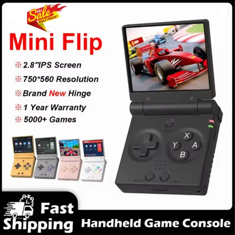 MINI FLIP Retro Handheld Game Console 2.8in IPS Screen 2500mAh Battery Supports HDMI-TV Out & Bluetooth Game 2.4G WIFI for Teens
MINI FLIP Retro Handheld Game Console 2.8in IPS Screen 2500mAh Battery Supports HDMI-TV Out & Bluetooth Game 2.4G WIFI for Teens