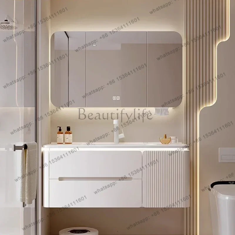 Cream Style Smart Mirror Cabinets Vanity Combo Wall-mounted Bathroom Cabinets Luxury Home Furniture Vanitorios Bano
Cream Style Smart Mirror Cabinets Vanity Combo Wall-mounted Bathroom Cabinets Luxury Home Furniture Vanitorios Bano