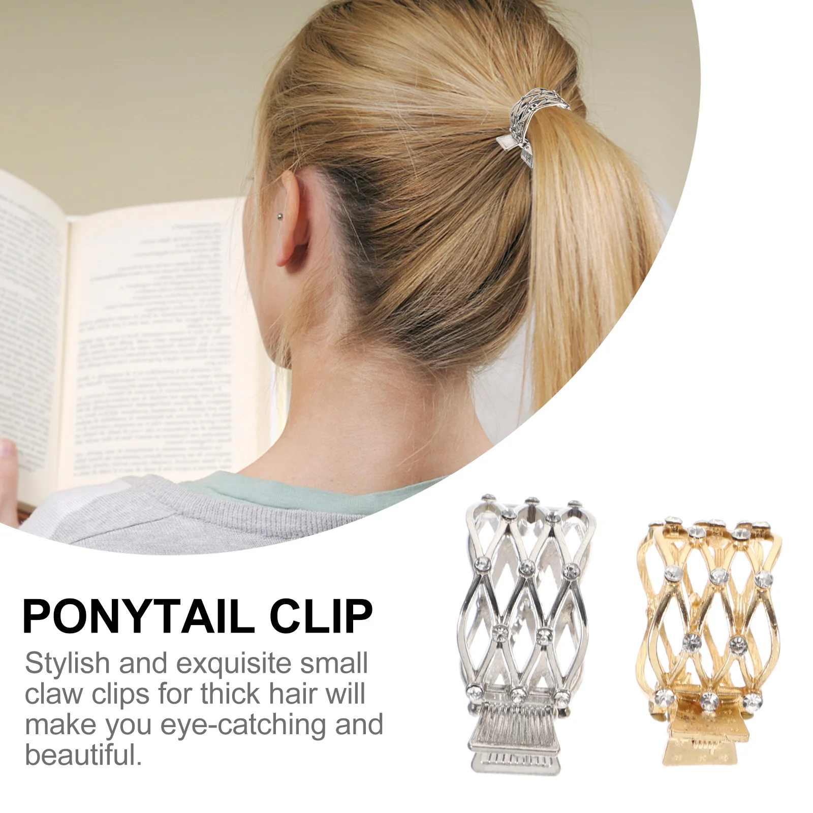 2pcs Rhinestone Hair Clips Metal Claw Ponytail Barrette Thin Thick Hair Accessories Hairpin Artifact Small Styling Tool
2pcs Rhinestone Hair Clips Metal Claw Ponytail Barrette Thin Thick Hair Accessories Hairpin Artifact Small Styling Tool