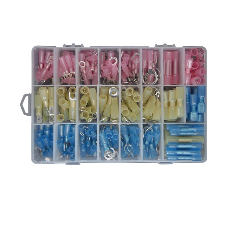 Комплект термоусадочных стыковых соединителей, 240 шт., водонепроницаемые изолированные электрические обжимные клеммы, соединители для проводов морского и автомобильного класса
Комплект термоусадочных стыковых соединителей, 240 шт., водонепроницаемые изолированные электрические обжимные клеммы, соединители для проводов морского и автомобильного класса