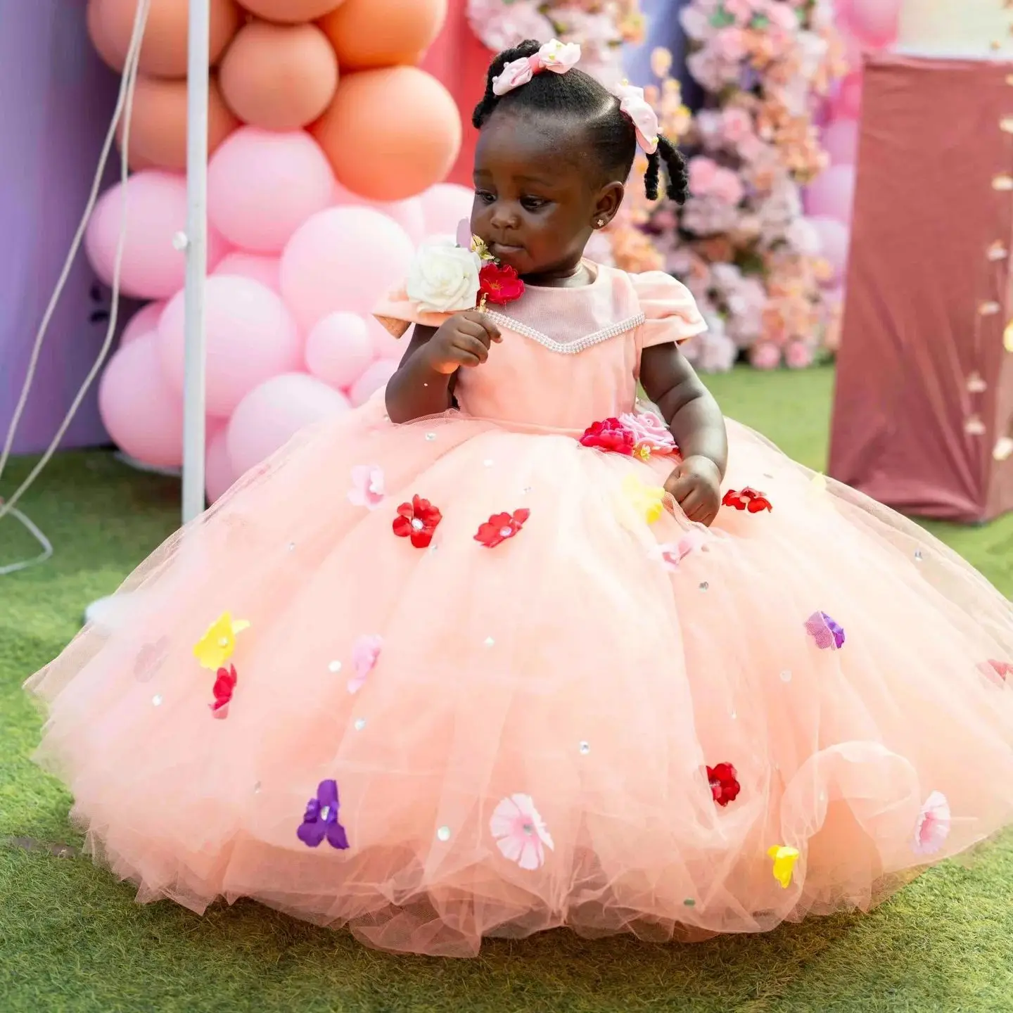 Tulle Ballgown Flower Girl Dress Blush Pink 3D Flowers Kids Birthday Party Gowns Kids Princess Pageant Dresses Customized
Tulle Ballgown Flower Girl Dress Blush Pink 3D Flowers Kids Birthday Party Gowns Kids Princess Pageant Dresses Customized
