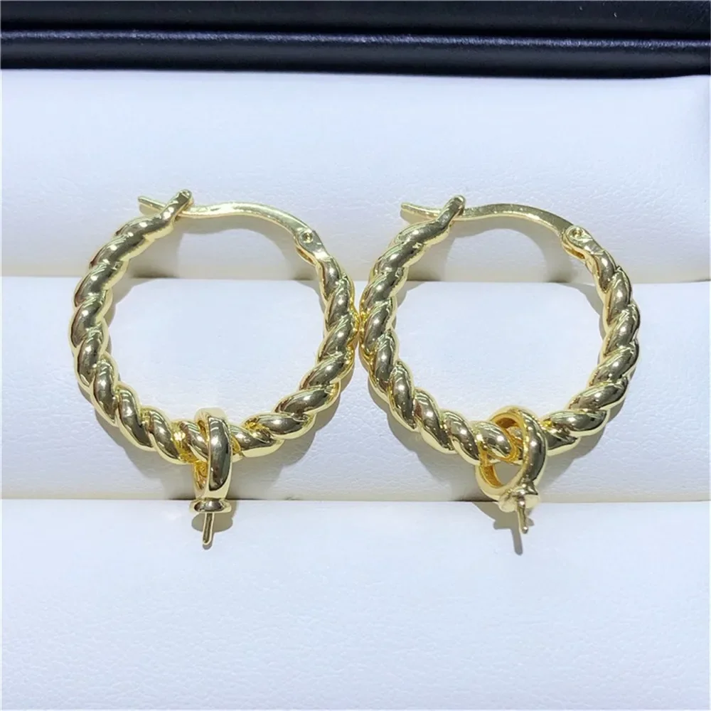 18K Gold Color Earrings Hoops High Quality Jewelry Making Supplies Diy Findings Accessories No Pearl E265
18K Gold Color Earrings Hoops High Quality Jewelry Making Supplies Diy Findings Accessories No Pearl E265