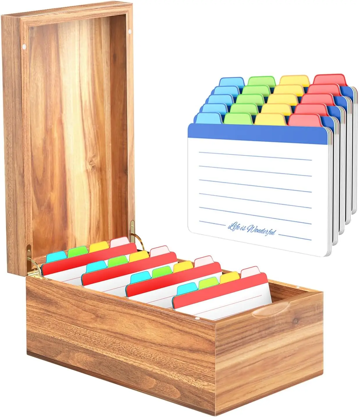 4x6 Index Card Holder with Dividers, Wood Recipe Box for 600 Cards, Organizer Case
4x6 Index Card Holder with Dividers, Wood Recipe Box for 600 Cards, Organizer Case