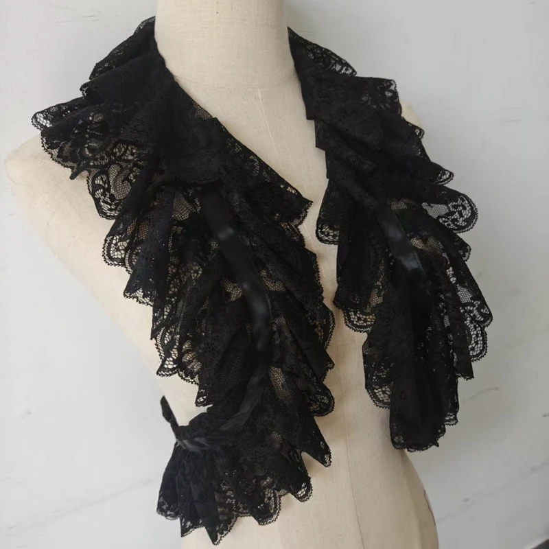Court Black Multi-layer Lace Fake Collar Detachable Ruffle Scarf Shawl Gothic Lolita Cosplay Decorative Collar Fashion Accessory
Court Black Multi-layer Lace Fake Collar Detachable Ruffle Scarf Shawl Gothic Lolita Cosplay Decorative Collar Fashion Accessory