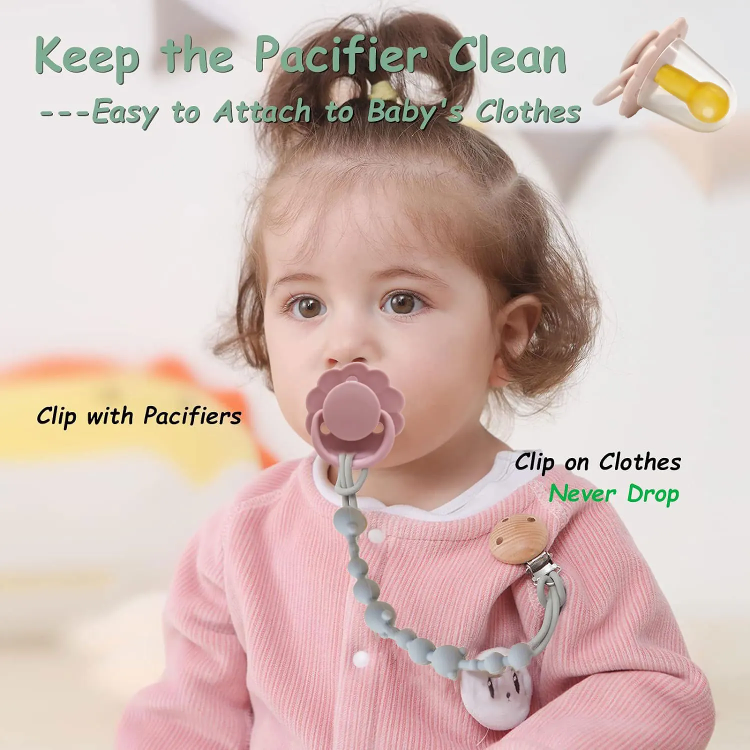 Natural latex pacifier for newborns 0-3 years old, small flower shape, dust lid, with three air holes, bpa free, gift for babies
Natural latex pacifier for newborns 0-3 years old, small flower shape, dust lid, with three air holes, bpa free, gift for babies