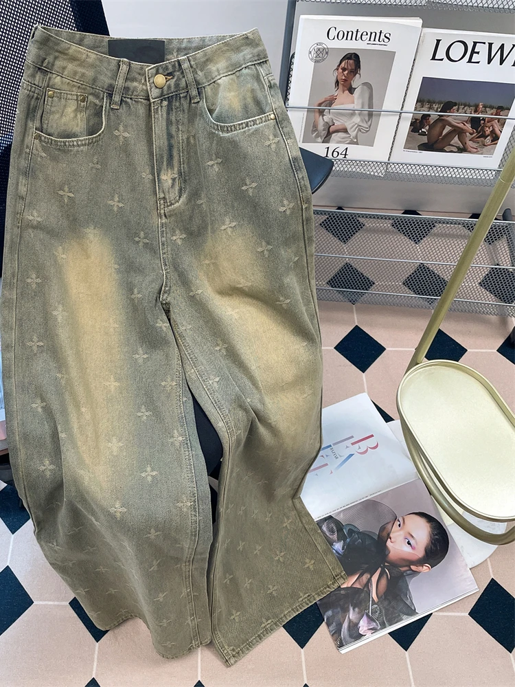 Heavy Duty Washed Yellow Mud Color Denim Jeans High Waist Straight Leg Wide Leg Pants for Women Casual Autumn Fashion
Heavy Duty Washed Yellow Mud Color Denim Jeans High Waist Straight Leg Wide Leg Pants for Women Casual Autumn Fashion